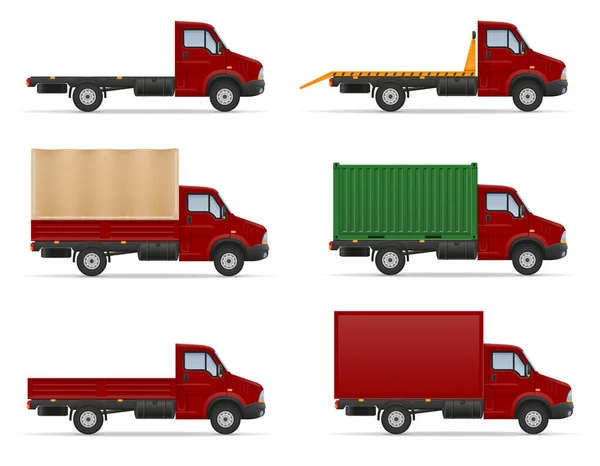 Camión Pequeño Camión Furgoneta Para Transporte Mercancías Carga Vector Ilustración — Vector de stock