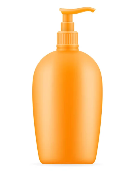 Sun Cream Lotion Sunblock Suntan Plastic Container Packaging Stock Vector — Stock Vector