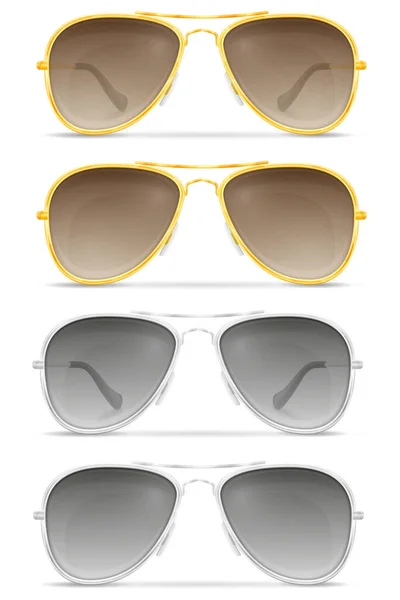 Sunglasses Men Metal Frames Stock Vector Illustration Isolated White Background — Stock Vector