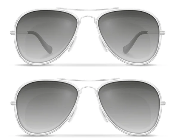 Solglasögon För Män Metall Ramar Lager Vektorillustration Isolerade Vit Bakgrund — Stock vektor