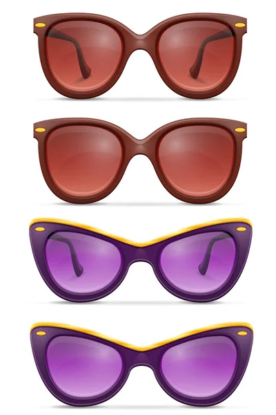 Gafas Sol Para Mujeres Marcos Plástico Stock Vector Ilustración Aislado — Vector de stock
