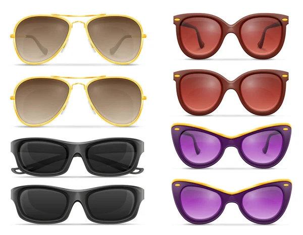 Sonnenbrille Für Männer Und Frauen Aktienvektorabbildung Isoliert Auf Weißem Hintergrund — Stockvektor