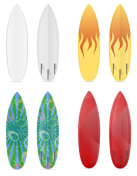 Surfplank Voorraad Vectorillustratie Geïsoleerd Witte Achtergrond — Stockvector