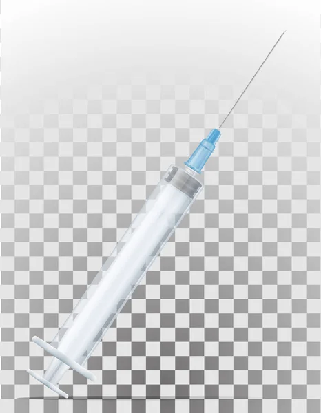 Medische Spuit Voor Injectie Voorraad Vectorillustratie Geïsoleerd Witte Achtergrond — Stockvector
