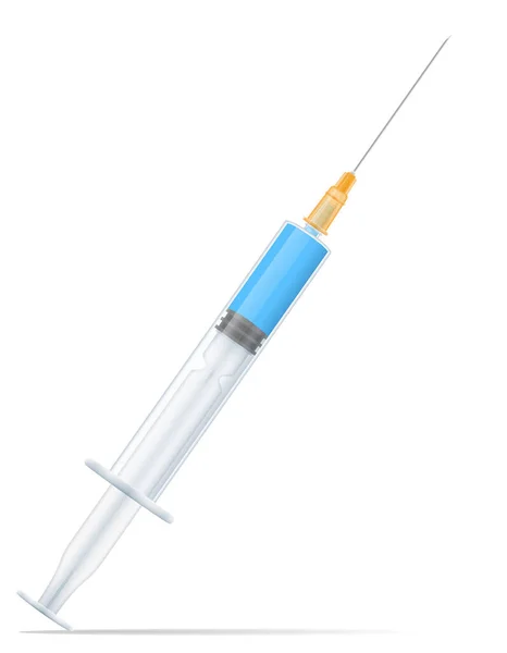 白い背景で隔離の射出株式ベクトル図の医療注射器 — ストックベクタ