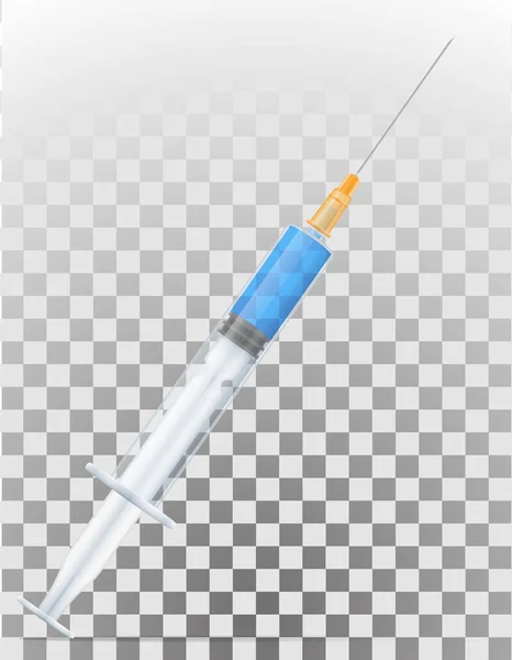 Medizinische Spritze Für Injektionsvektordarstellung Isoliert Auf Weißem Hintergrund — Stockvektor