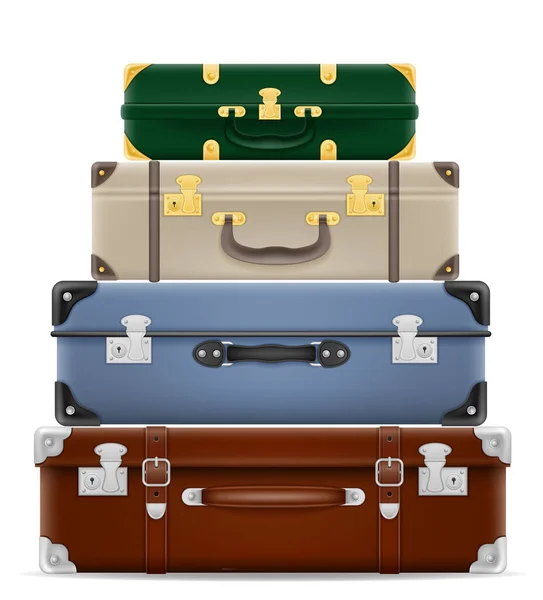 Travel Suitcases Stock Vector Illustration Isolated White Background — Stock Vector