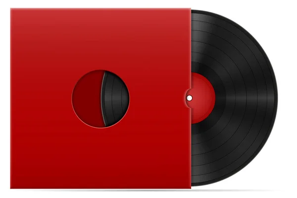 Retro Vinyl Disk Locket Lager Vektorillustration Isolerade Vit Bakgrund — Stock vektor