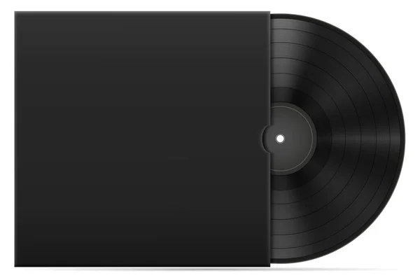 Disque Vinyle Rétro Dans Couverture Illustration Vectorielle Isolée Sur Fond — Image vectorielle