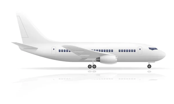 Beyaz Arka Plan Üzerinde Izole Yolcu Uçak Hisse Senedi Vektör — Stok Vektör