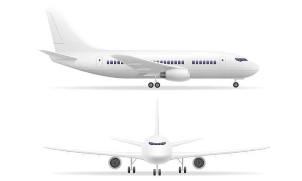 Utasszállító Repülőgép Stock Vektor Illusztráció Elszigetelt Fehér Background — Stock Vector