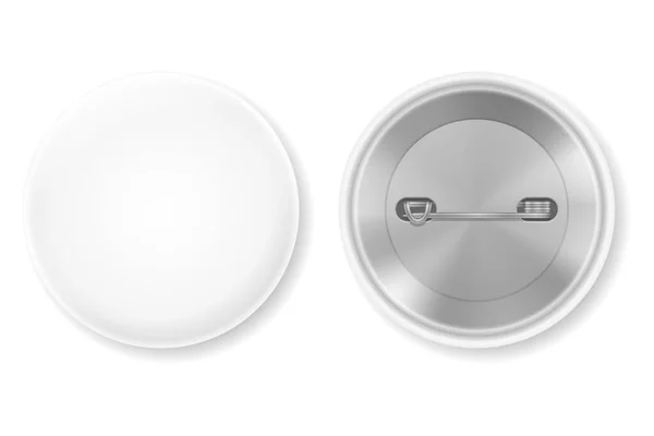 Badge Pin Blanc Modèle Étiquette Illustration Vectorielle Stock Isolé Sur — Image vectorielle