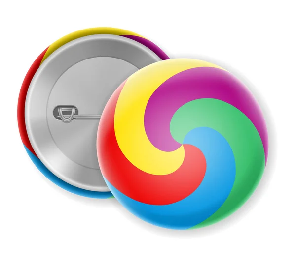 Emblema Pin Multicolor Etiqueta Estoque Vetor Ilustração Isolado Fundo Branco — Vetor de Stock