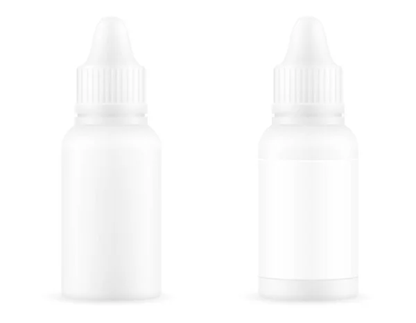 Gocce Mediche Una Bottiglia Plastica Trattamento Malattie Modello Vuoto Illustrazione — Vettoriale Stock