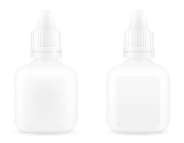 Gocce Mediche Una Bottiglia Plastica Trattamento Malattie Modello Vuoto Illustrazione — Vettoriale Stock