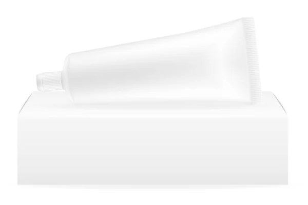 Caixa Embalagem Tubo Pasta Dentes Modelo Vazio Para Design Ilustração — Vetor de Stock