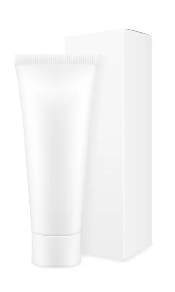Упаковка Коробки Трубка Зубної Пасти Порожній Шаблон Дизайну Запасів Векторні — стоковий вектор