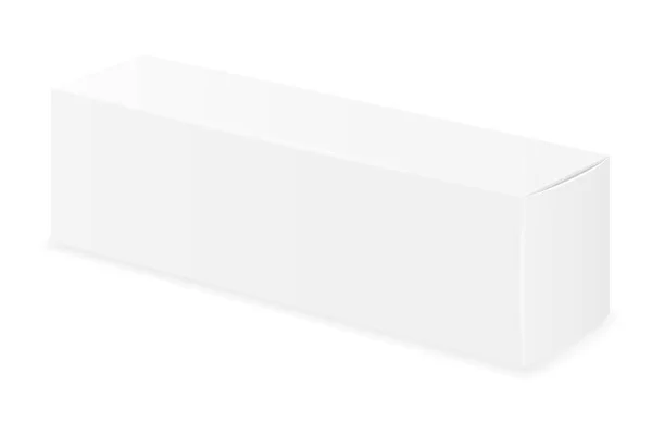 白い背景に隔離されたデザインストックベクトルイラスト用歯磨き粉空のテンプレートのボックス包装 — ストックベクタ