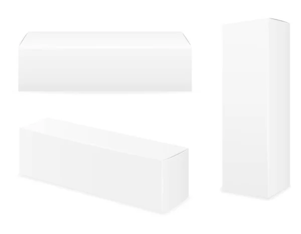 牙膏空模板的盒包装设计库存矢量插图隔离在白色背景 — 图库矢量图片