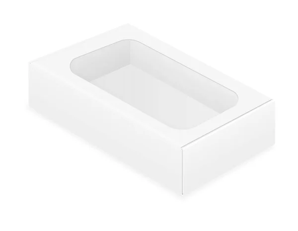白い背景に隔離されたデザインストックベクトルイラストのための空の段ボール箱包装空白のテンプレート — ストックベクタ