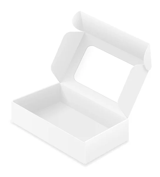Порожня Картонна Коробка Упаковки Порожній Шаблон Дизайну Запасів Векторні Ілюстрації — стоковий вектор