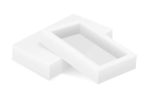 Caja Cartón Vacía Embalaje Plantilla Blanco Para Ilustración Del Vector — Archivo Imágenes Vectoriales
