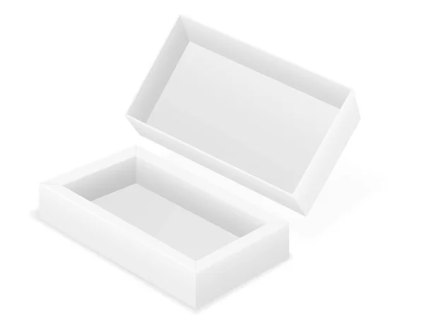 Κενό Χάρτινο Κουτί Συσκευασία Κενό Πρότυπο Για Την Απεικόνιση Διάνυσμα — Διανυσματικό Αρχείο