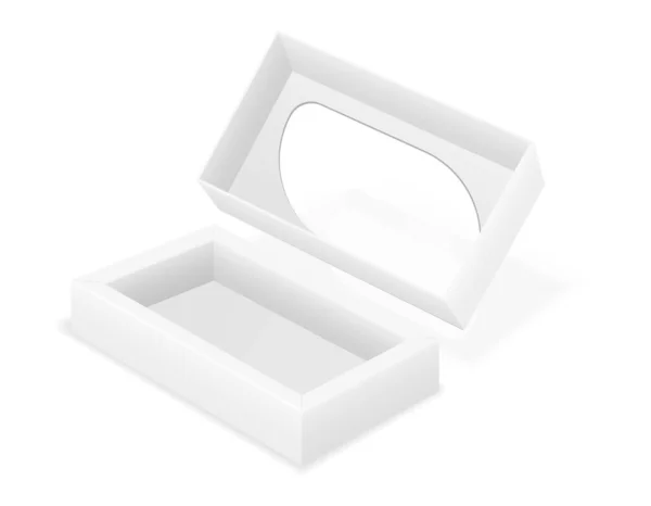 Boîte Carton Vide Emballage Gabarit Vierge Pour Conception Illustration Vectorielle — Image vectorielle