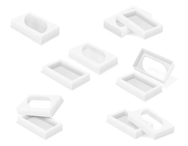 Leere Pappschachtel Verpackung Leere Vorlage Für Design Stock Vektor Illustration — Stockvektor