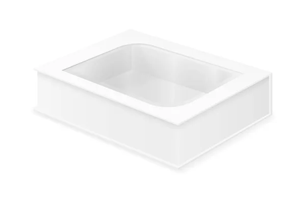白い背景に隔離されたデザインストックベクトルイラストのための空の段ボール箱包装空白のテンプレート — ストックベクタ