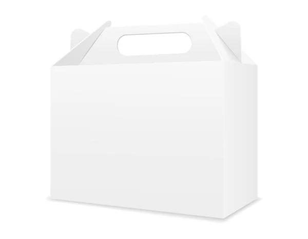 Ilustracja Karton Białym Tle Opakowanie Puste Pusty Pudełko Szablon Wektor — Wektor stockowy
