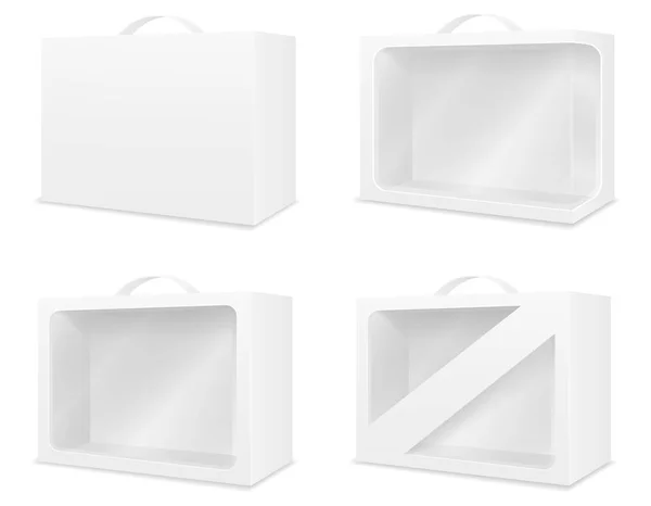 Caja Cartón Vacía Embalaje Plantilla Blanco Para Ilustración Del Vector — Vector de stock