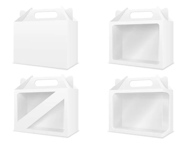 Scatola Cartone Vuota Imballaggio Modello Vuoto Disegno Stock Vettoriale Illustrazione — Vettoriale Stock