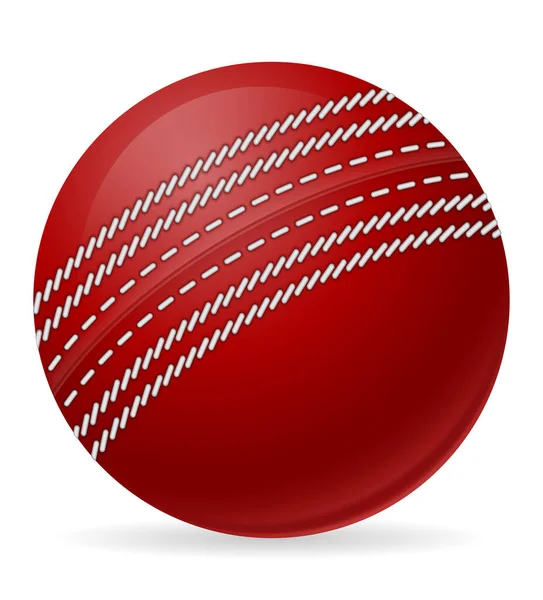 Cricket Ball Für Ein Sportspiel Aktienvektorabbildung Isoliert Auf Weißem Hintergrund — Stockvektor