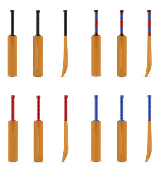 Batte Cricket Pour Jeu Sport Illustration Vectorielle Stock Isolé Sur — Image vectorielle