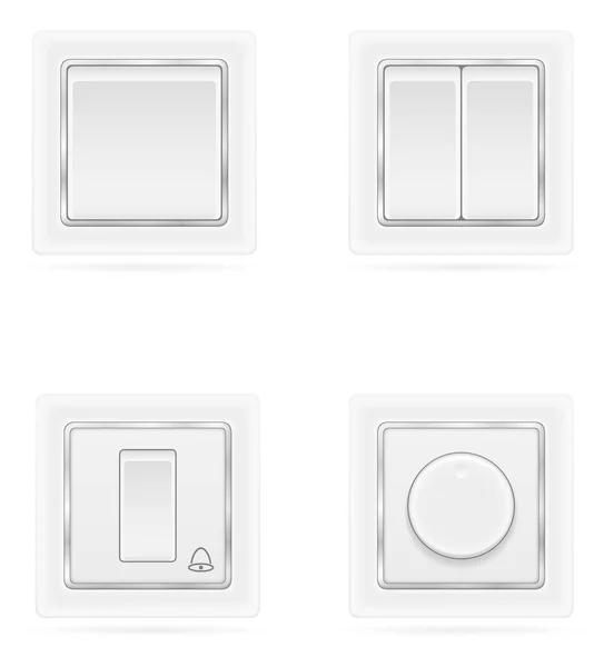 Elektrischer Schalter Für Indoor Elektrizitätsverdrahtung Vektor Illustration Isoliert Auf Weißem — Stockvektor