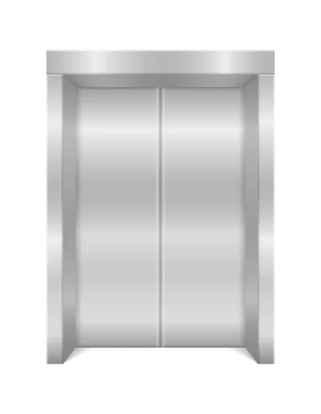Asansör Modern Ofis Metal Asansör Stok Vektör Illüstrasyon Beyaz Arka — Stok Vektör
