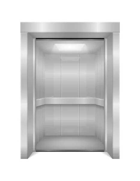 エレベーター現代オフィスメタルリフトストックベクトルイラストは白い背景に隔離 — ストックベクタ