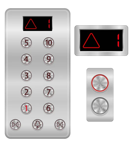 エレベーターコントロールパネルストックベクトルイラストは 白い背景に隔離 — ストックベクタ