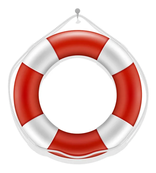 Marine Lifebuoy Water Safety Stock Vector Illustration Isolated White Background — Stock Vector