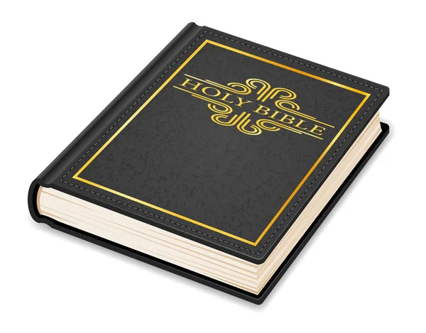 Vecchia Bibbia Retrò Vintage Chiuso Copertina Stock Vettoriale Illustrazione Isolato — Vettoriale Stock