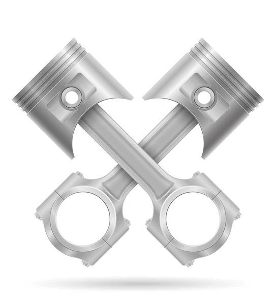 Piston Connecting Rod Part Car Engine Stock Vector Illustration Isolated — Stock Vector
