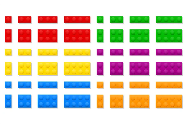 Multicolor Plastic Constructor Voor Kinder Educatieve Games Voorraad Vector Illustratie — Stockvector