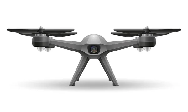 空中モバイル ドローン Quadcopter スマートなビデオの Quadrocopter 写真撮影の株式ベクトル図が白い背景で隔離 — ストックベクタ