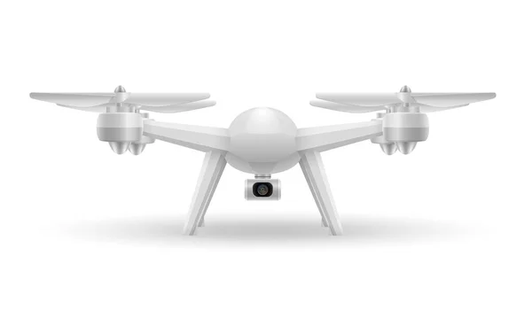 空中モバイル ドローン Quadcopter スマートなビデオの Quadrocopter 写真撮影の株式ベクトル図が白い背景で隔離 — ストックベクタ
