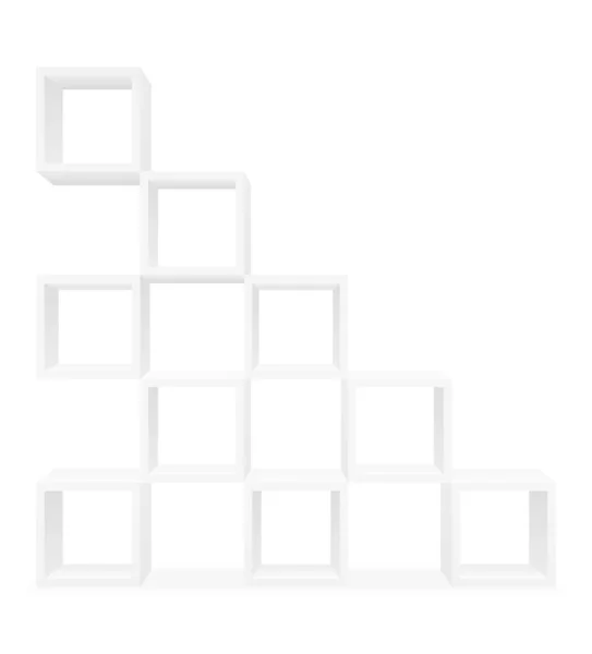 搁置货架 用于展示或广告的产品和商品的空白模板设计库存矢量插图隔离在白色背景 — 图库矢量图片