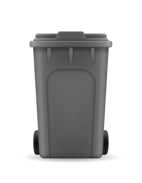 Recycling Bin Trash Bucket Stock Vector Illustration Isolated White Background — Stock Vector