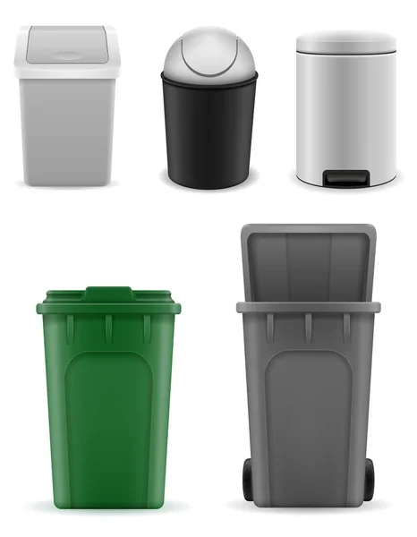 Ανακύκλωσης Bin Σκουπίδια Κουβά Απόθεμα Διανυσματικά Εικονογράφηση Απομονώνονται Λευκό Φόντο — Διανυσματικό Αρχείο
