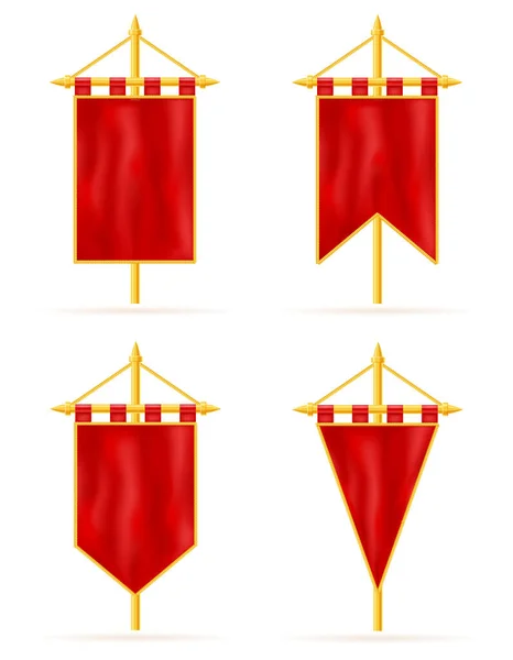 Királyi Zászló Reális Sablon Üres Üres Állomány Vektor Illustrationn Elszigetelt — Stock Vector