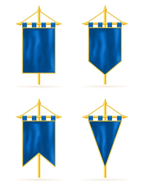 Bandiera Reale Modello Realistico Vuoto Stock Vettoriale Illustrationn Isolato Sfondo — Vettoriale Stock